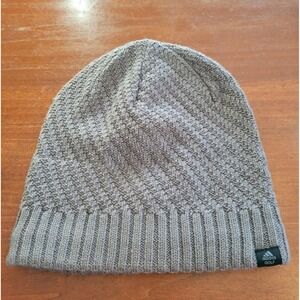 Adidas Golf Slouch Knit Beanie Gray Wool Lined‎ Hat Women's One Size NEW Winter